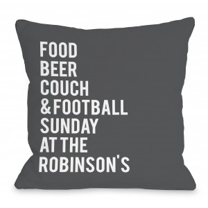 One Bella Casa Personalized Football Sunday At The Family Throw Pillow HMW9560